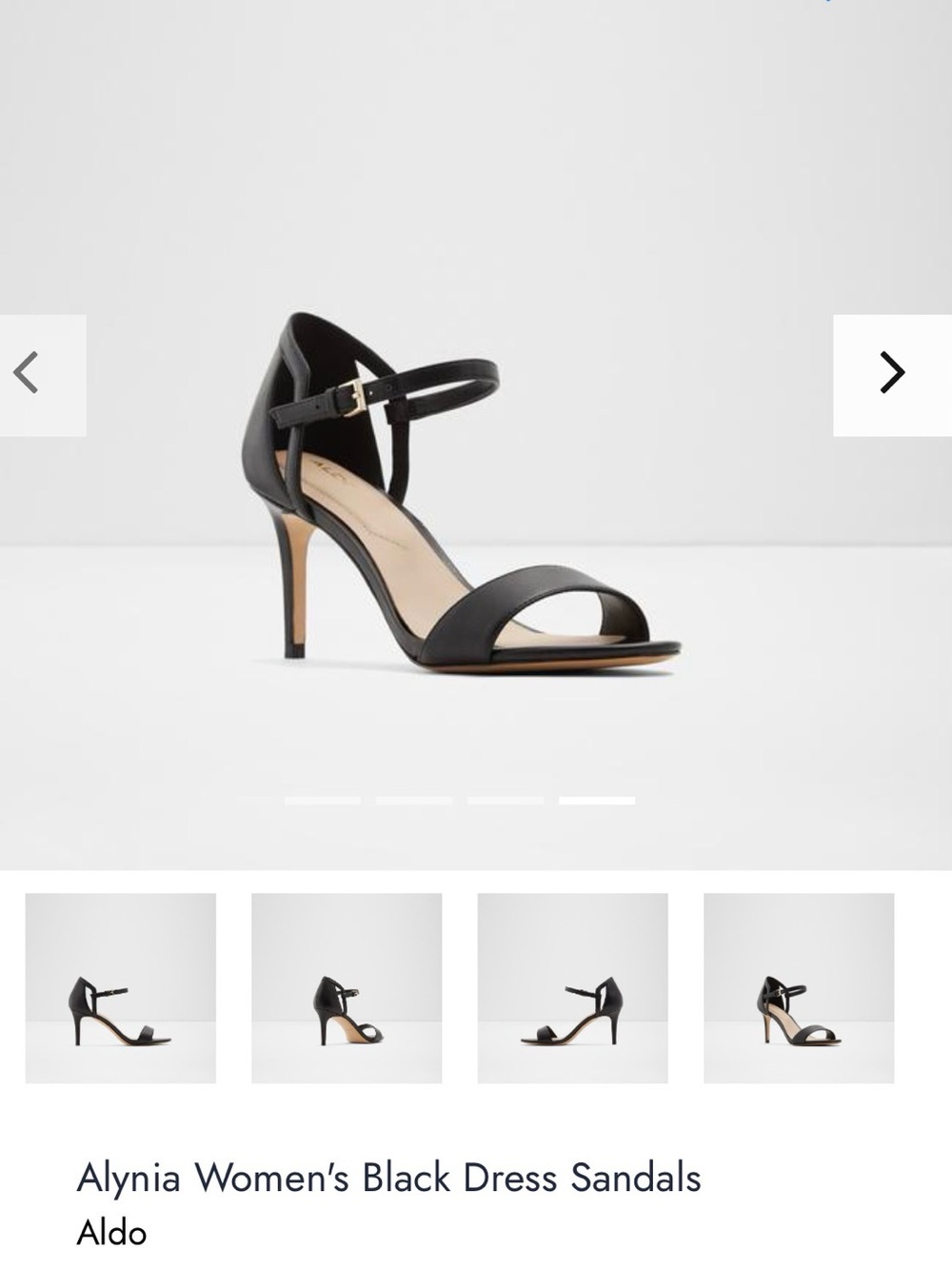 Aldo Black Open-Toe Ankle-Strap Heels